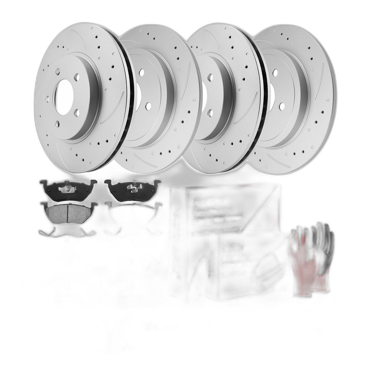 Front Rear Brake Rotors Brake Pads Kit for Ford Escape Tribute MARINER 2005-2007