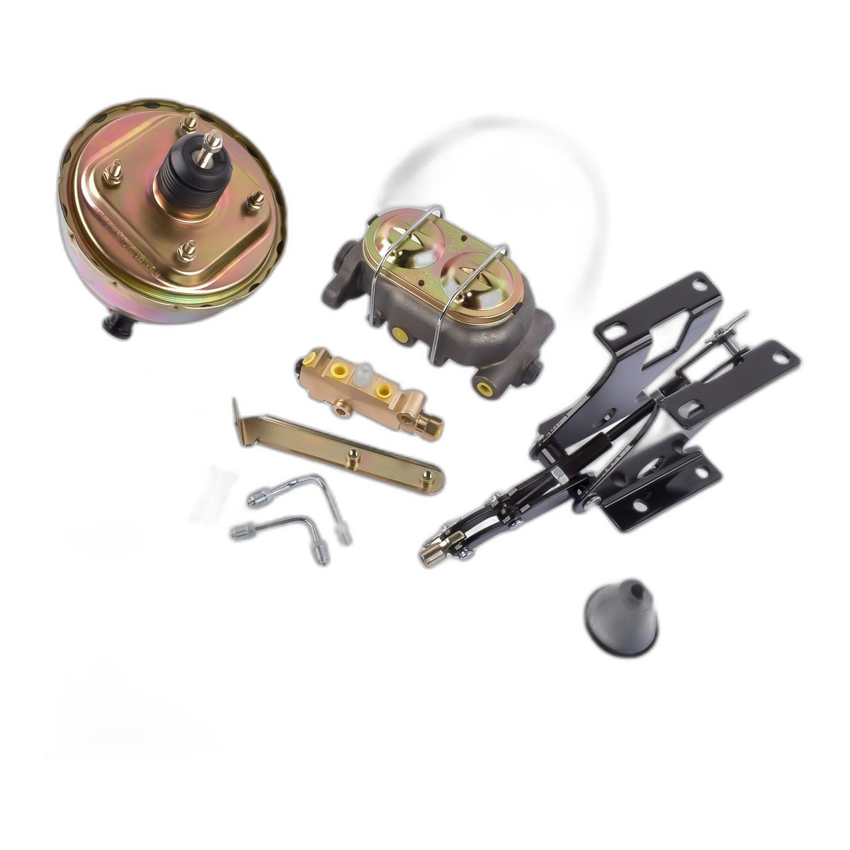 8" Dual Zinc Power Brake Booster Conversion Disc Drum Kit for Chevy C10 1967-72