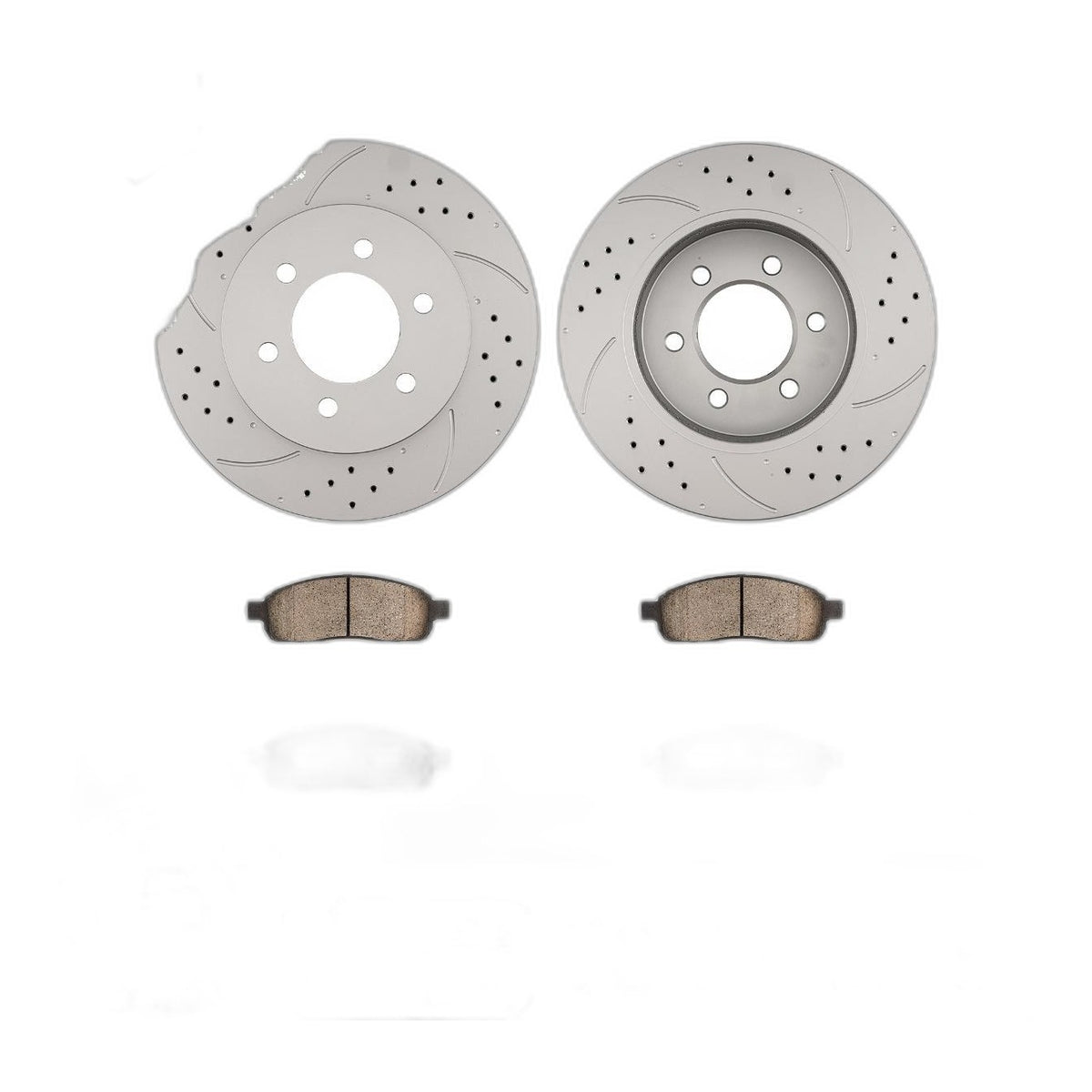 330mm Front Brake Rotors & Front Brake Pads Set Fits 2004-2008 Ford F-150 5.4L