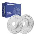 Front Drilled Slotted Brake Rotors Pair for Chevy, Camaro 2010-2015, RWD V6 3.6L