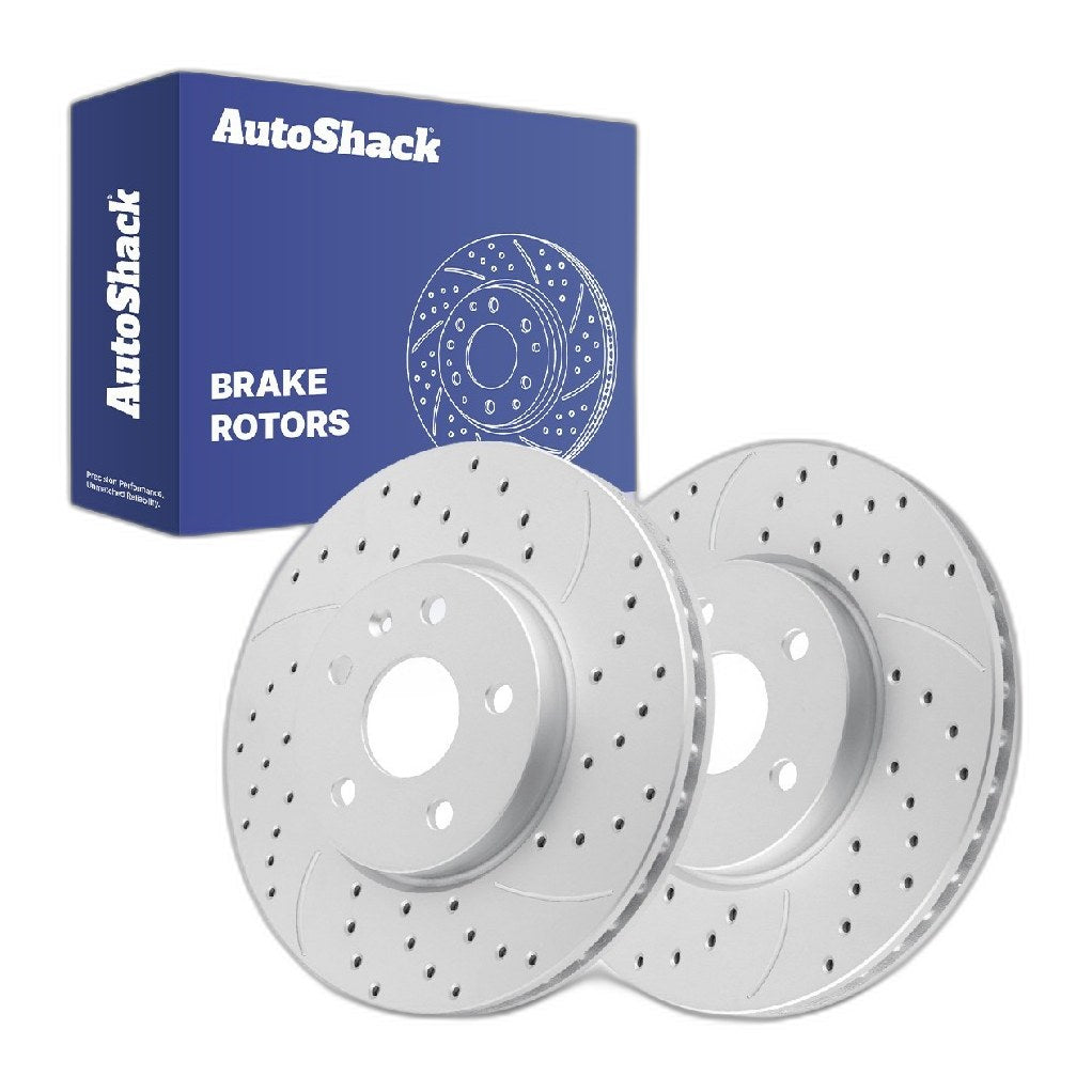 Front Drilled Slotted Brake Rotors Pair for Chevy, Camaro 2010-2015, RWD V6 3.6L