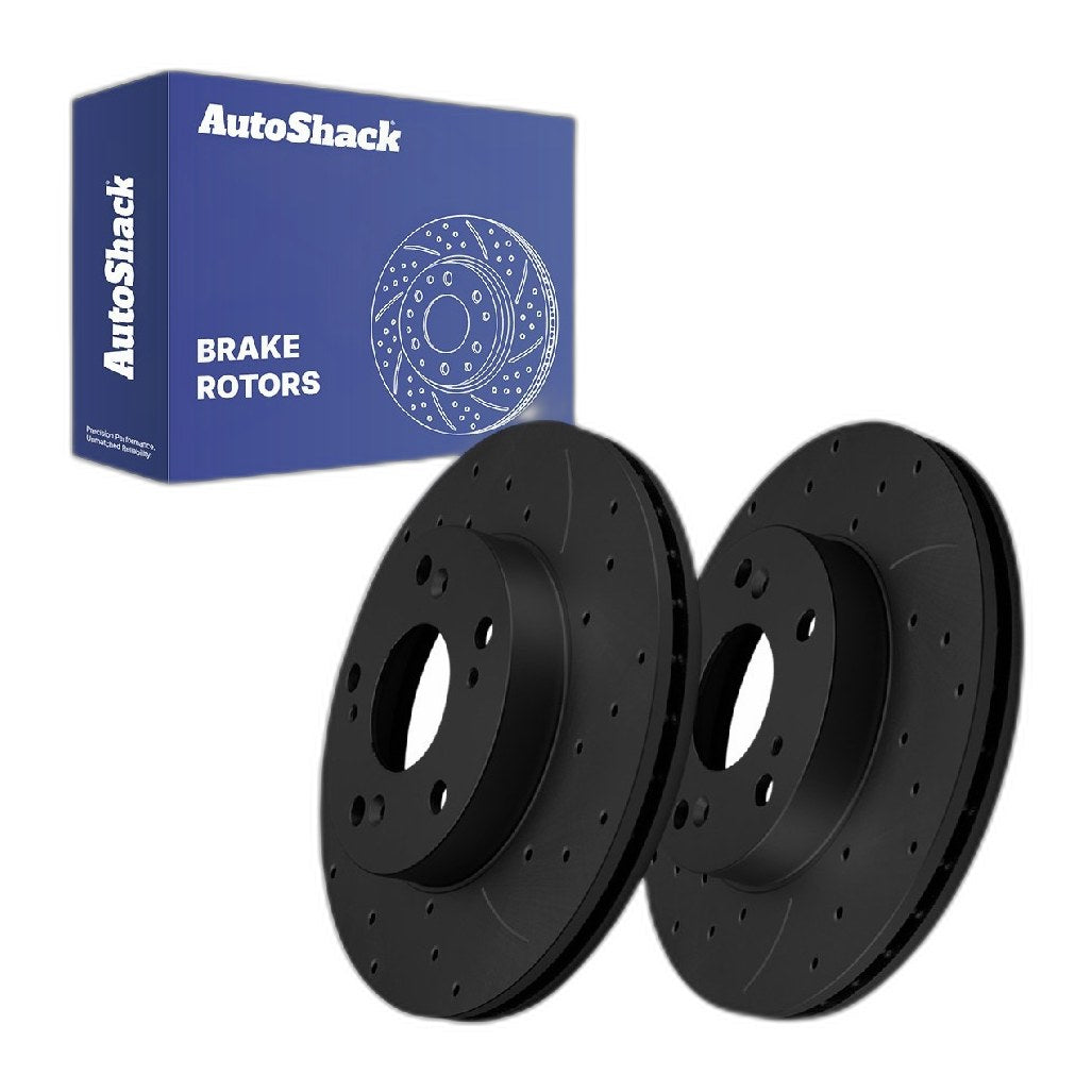 Front Drilled Slotted Brake Rotors Pair for Acura, ILX 2013-2015, FWD L4 1.5L