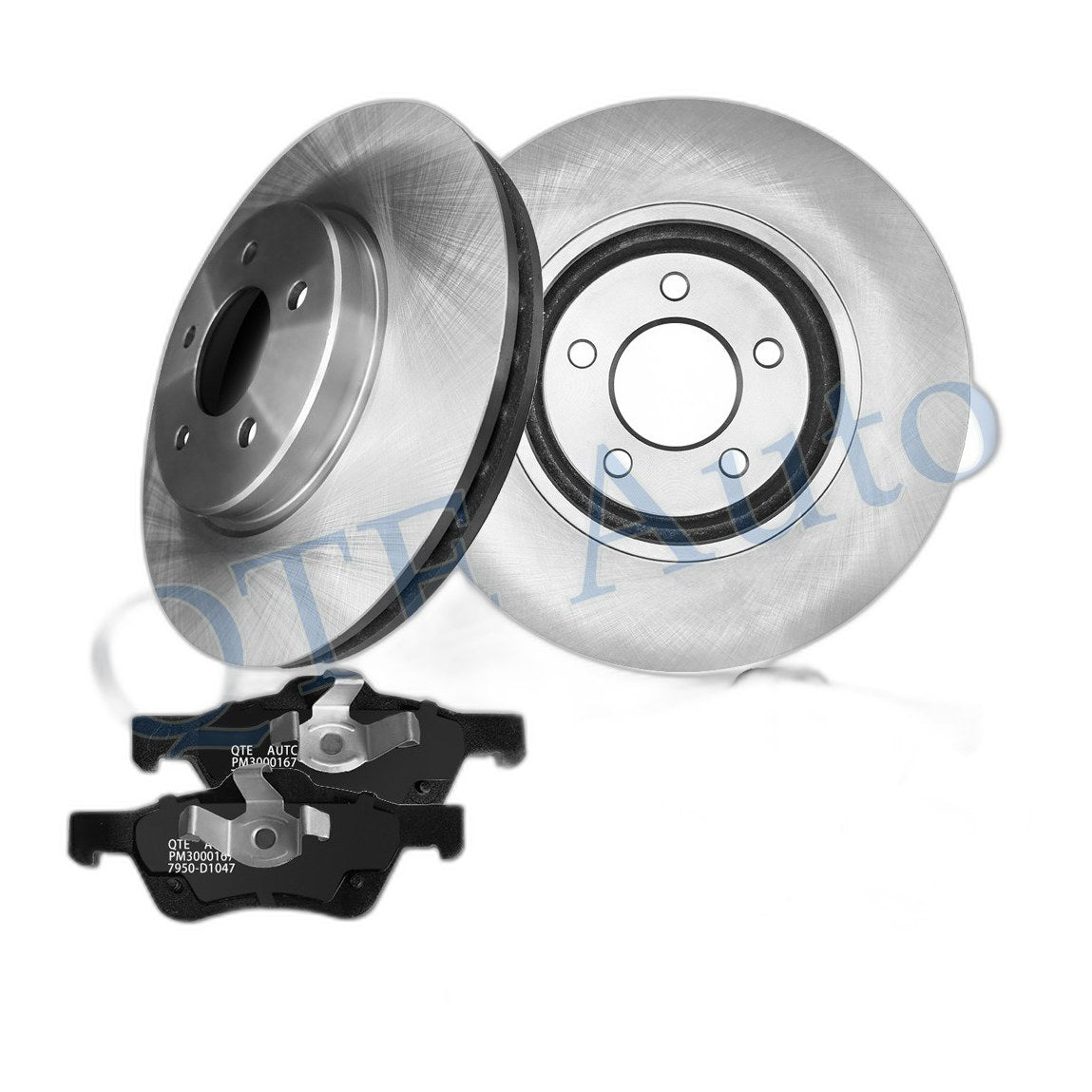 6P Front 303mm Brake Disc Rotors-Ceramic Brake Pad Kit For 2005-2012 Ford Escape