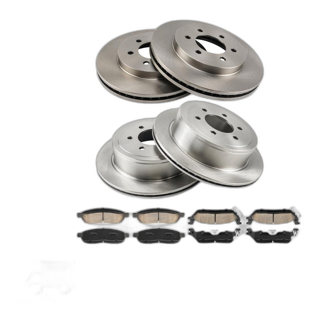 2x Front Rear Brake Rotors & Pads Kit Fits 04-08 Ford F-150 5.4L 54109 54111