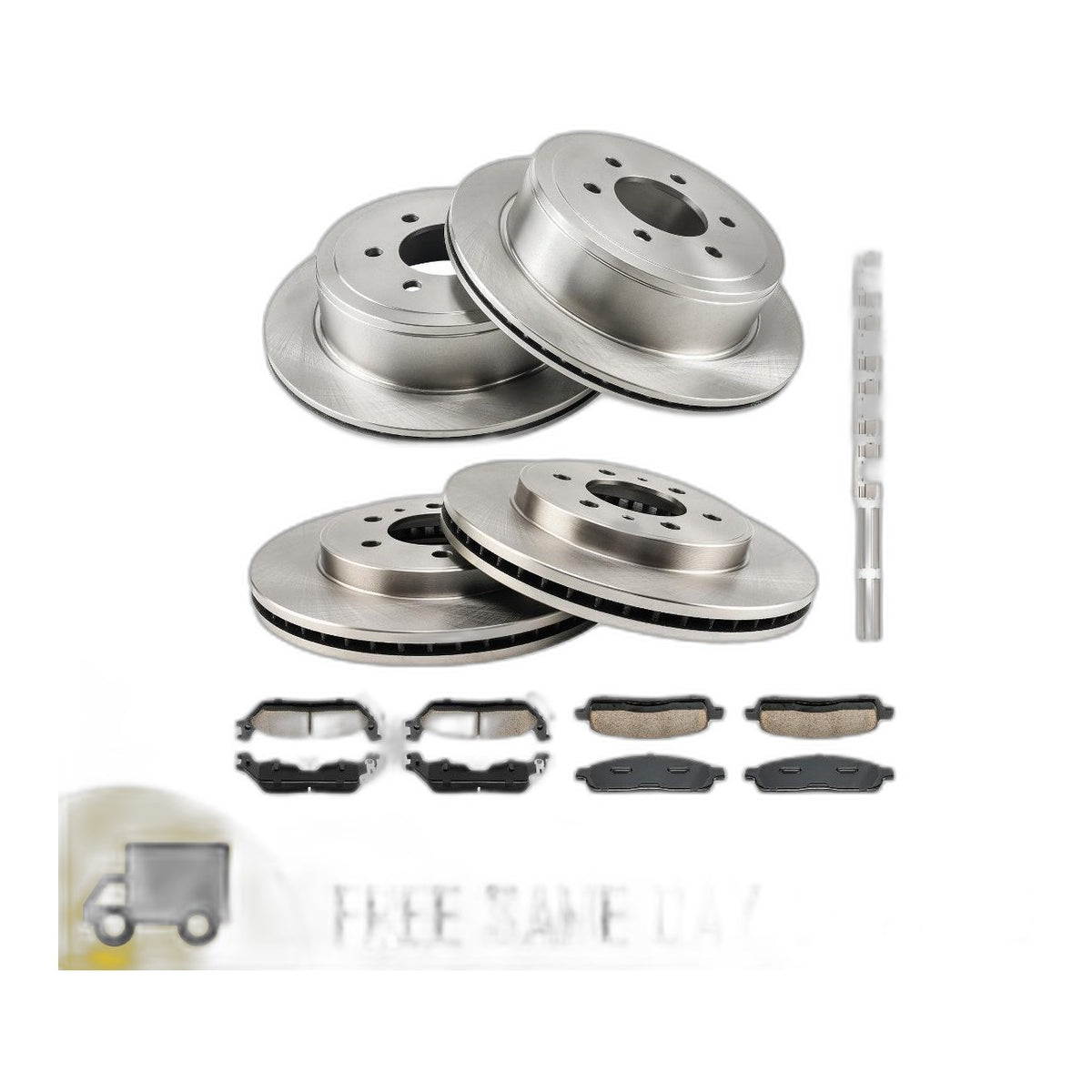 For 09 Ford F-150 Front Rear Brake Rotors & Pads Kit 54170 D1392 54111 D1012