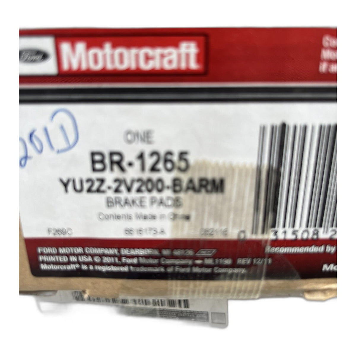 Motorcraft Rear Drum Brake Shoes BR-1265 / Ford YU2Z-2V200-BARM 2000-2013