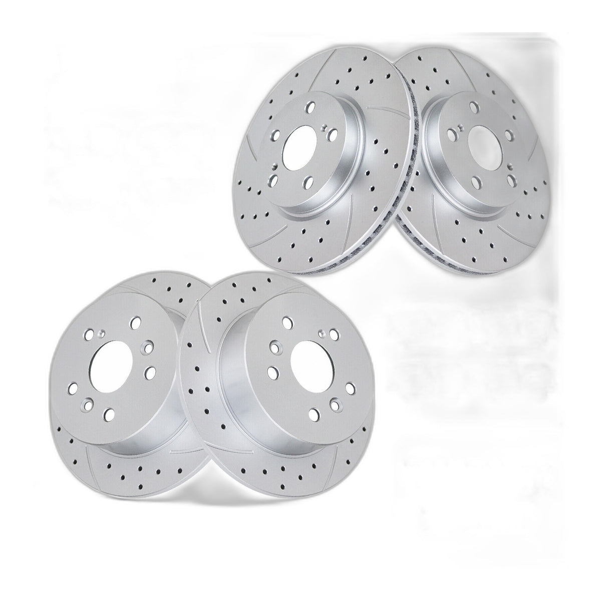 Front and Rear Brake Rotors Pads Kit for Ford Fusion 2006-2012 Slotted Drilled