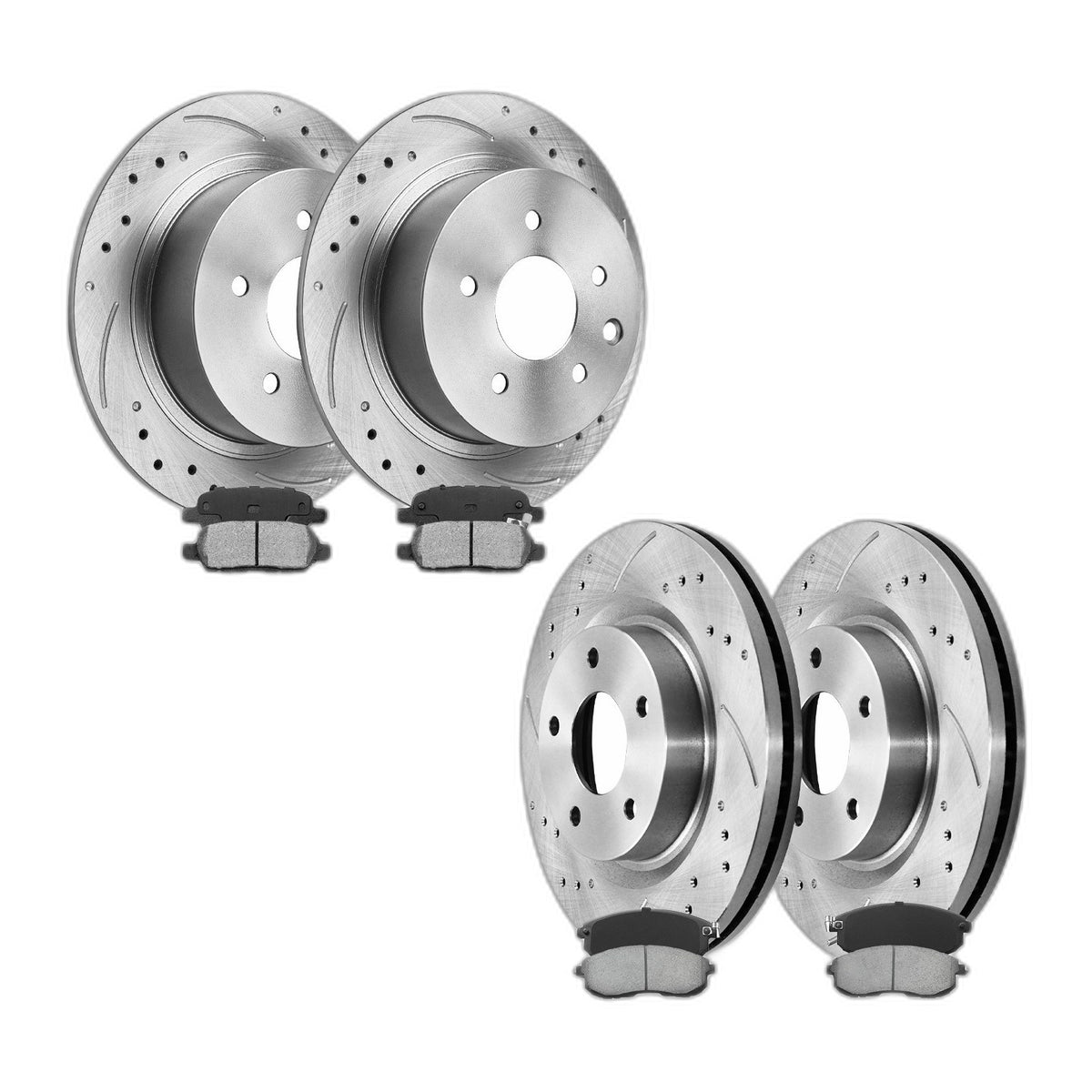 Brake Kit for 2007-2013 Nissan Altima Front Rear Disc Rotors Ceramic Brakes Pads