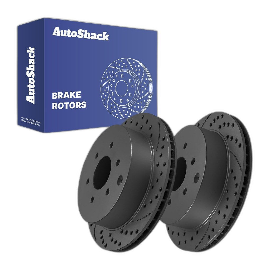 Rear Drilled Slotted Brake Rotors Pair for Nissan Frontier 2025