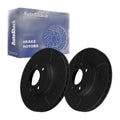 Front Drilled Slotted Brake Rotors Pair for Kia, Rio 2005-2011, FWD L4 1.6L