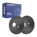 Rear Drilled Slotted Brake Rotors Pair for Subaru Crosstrek 2023