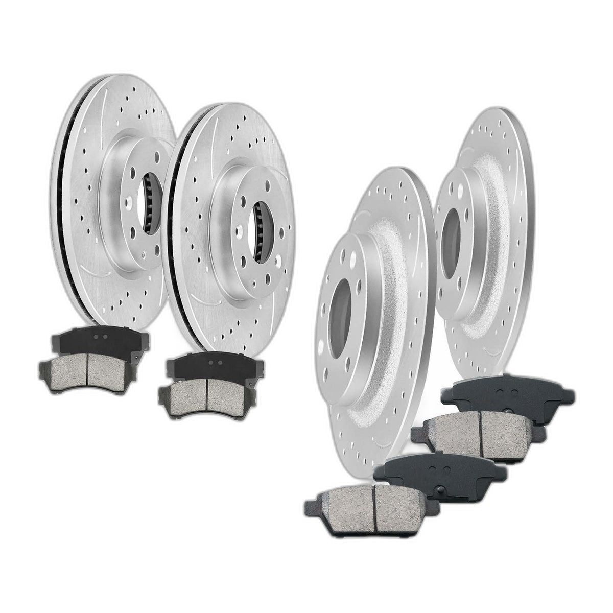 Front & Rear Disc Rotors Brake Pads for 2006 - 2012 Ford Fusion Milan Mazda 6