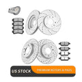 Front Rear Brake Rotors Pads Kit for Ford Fusion Lincoln MKZ Drilled Slotted