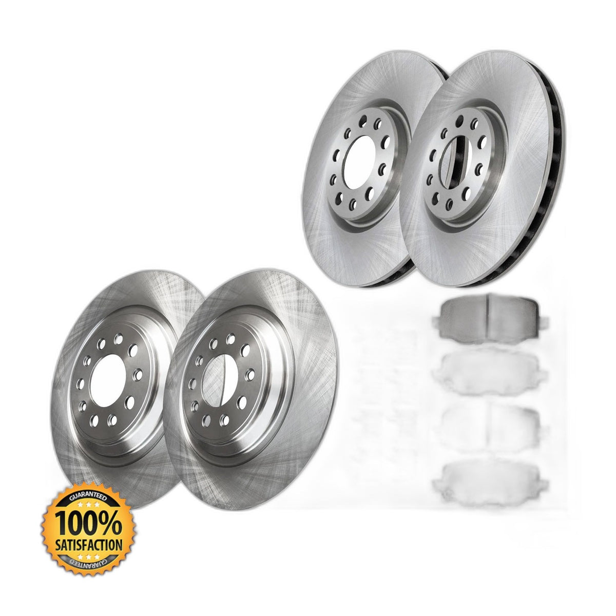 Front Rear Disc Brake Rotors and Ceramic Pads Kit for 2014 2015 Jeep Cherokee