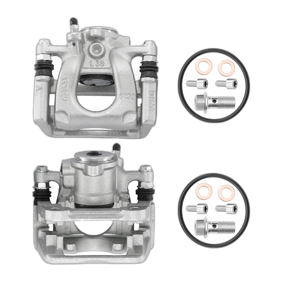 Rear Disc Brake Caliper Left Right Pair with Bracket Fits 2016-2021 Mazda 6 2.5L