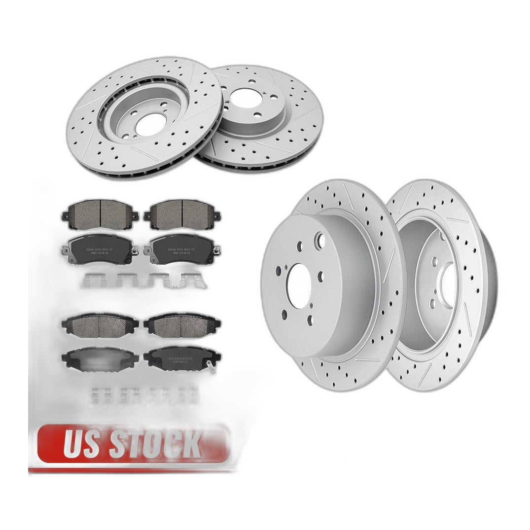Front & Rear Disc Rotors Brake Pads Kit for 2017 2018 2019-2023 Subaru Impreza