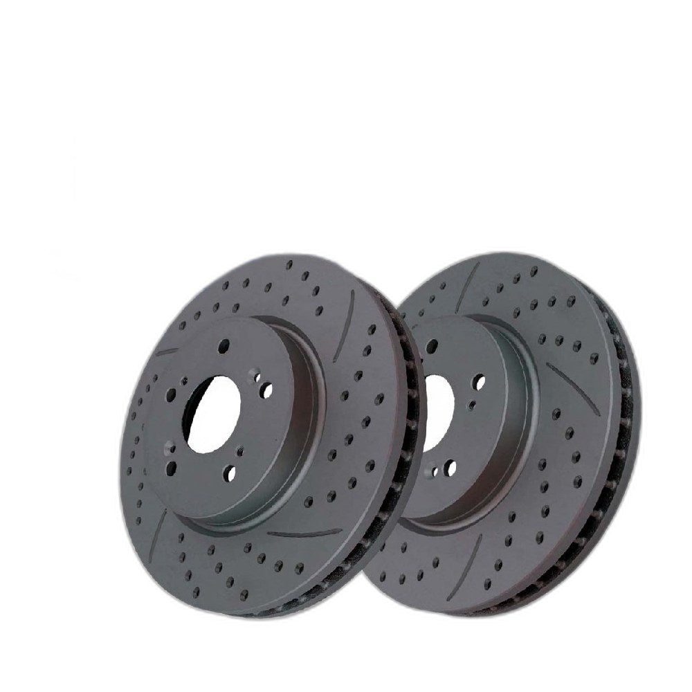 Front Drilled Slotted Brake Rotors Pair for Honda CR-V 2016