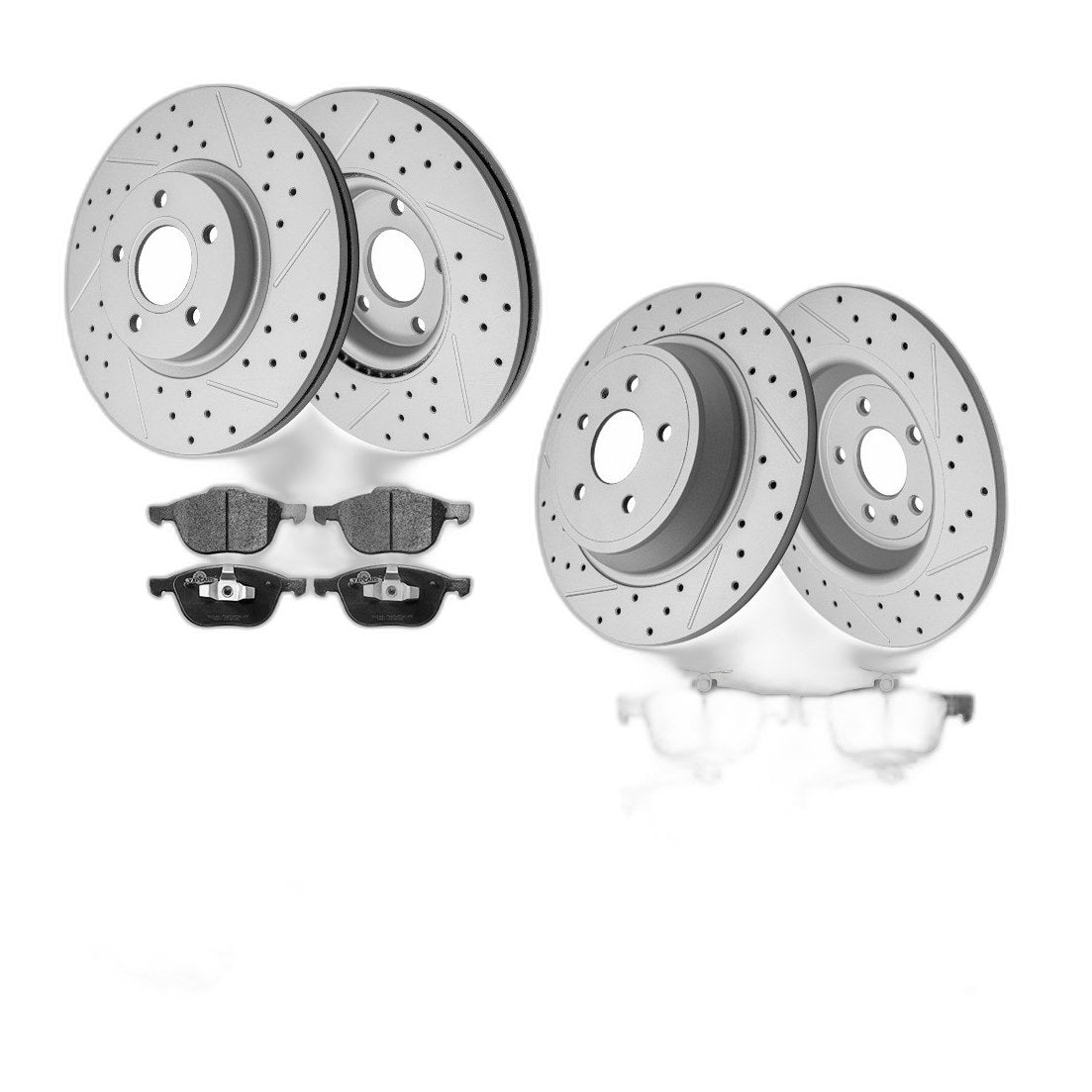 1.5L FWD For 2017 - 2019 Ford Escape Front Rear Disc Rotors Ceramic Brake Pads