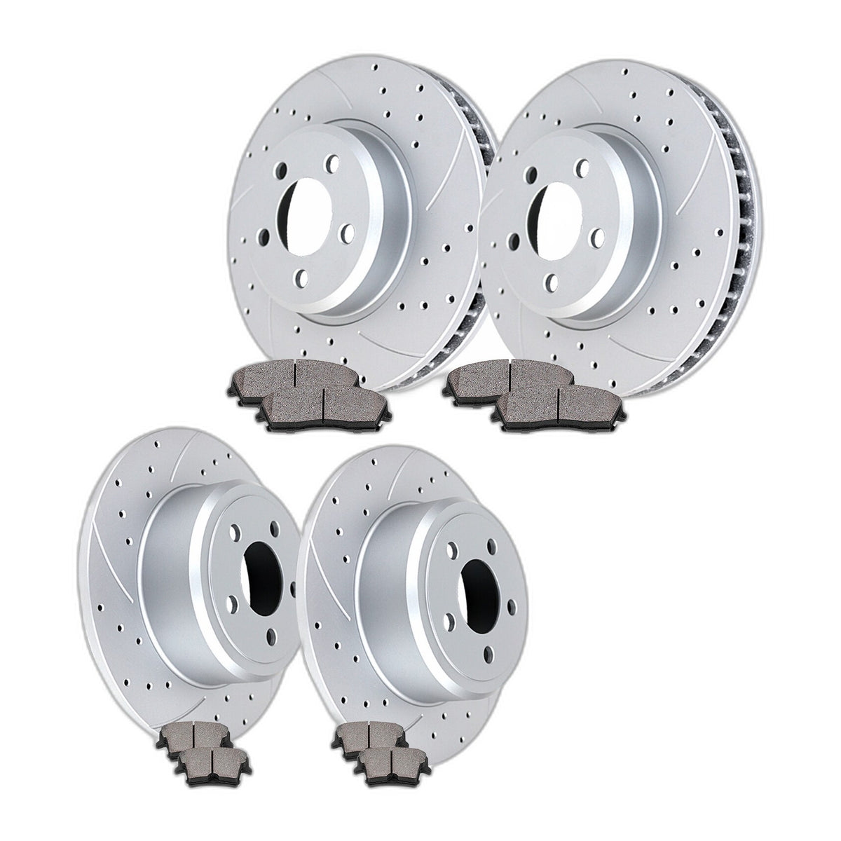 Drilled Front Rear Brake Rotors Pads for Dodge Charger Challenger Brakes Pad Kit
