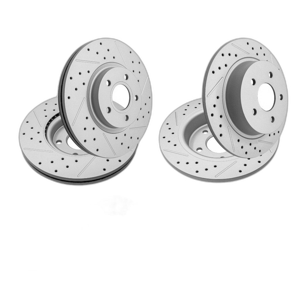 Front Rear Drilled Brake Rotors Ceramic Pads Kit For 2013-2016 Ford Escape C-Max