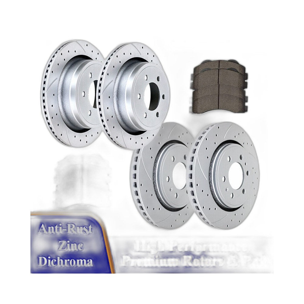 Front Rear Brake Rotors and Ceramic Pads for Ford F-150 6 Lugs Disc Brakes Kits