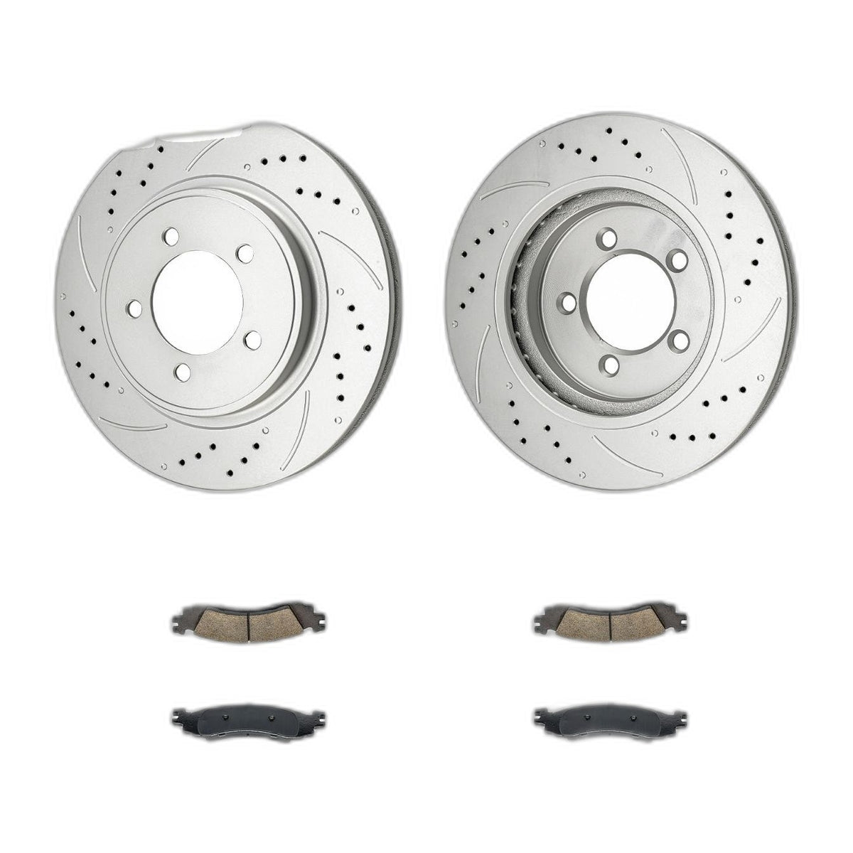 Front Drilled Slotted Brake Rotors Ceramic Pads Fits 2006-2010 Ford Explorer Kit