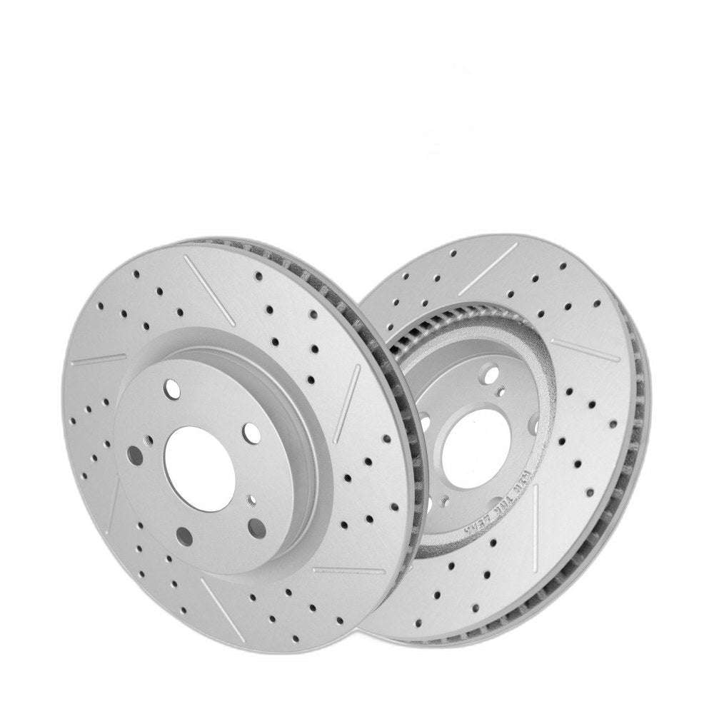 296mm Front Drilled Slotted Brake Rotors Pair for ToyotaCamry 2007-2017