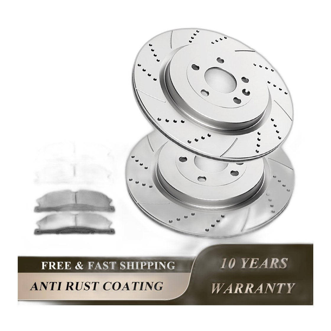 Rear Brake Rotors Ceramic Pads Kit for Ford Explorer Flex Taurus Lincoln MKS MKT