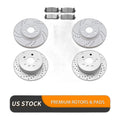 Front Rear Brake Rotors Pads Kit for 2013-2018 Lexus ES300H ES350 Drilled