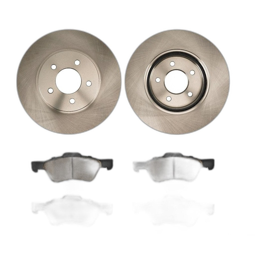 Front Brake Rotors & Ceramic Brake Pads Kit Fits 2005-2007 Ford Escape V6 3L