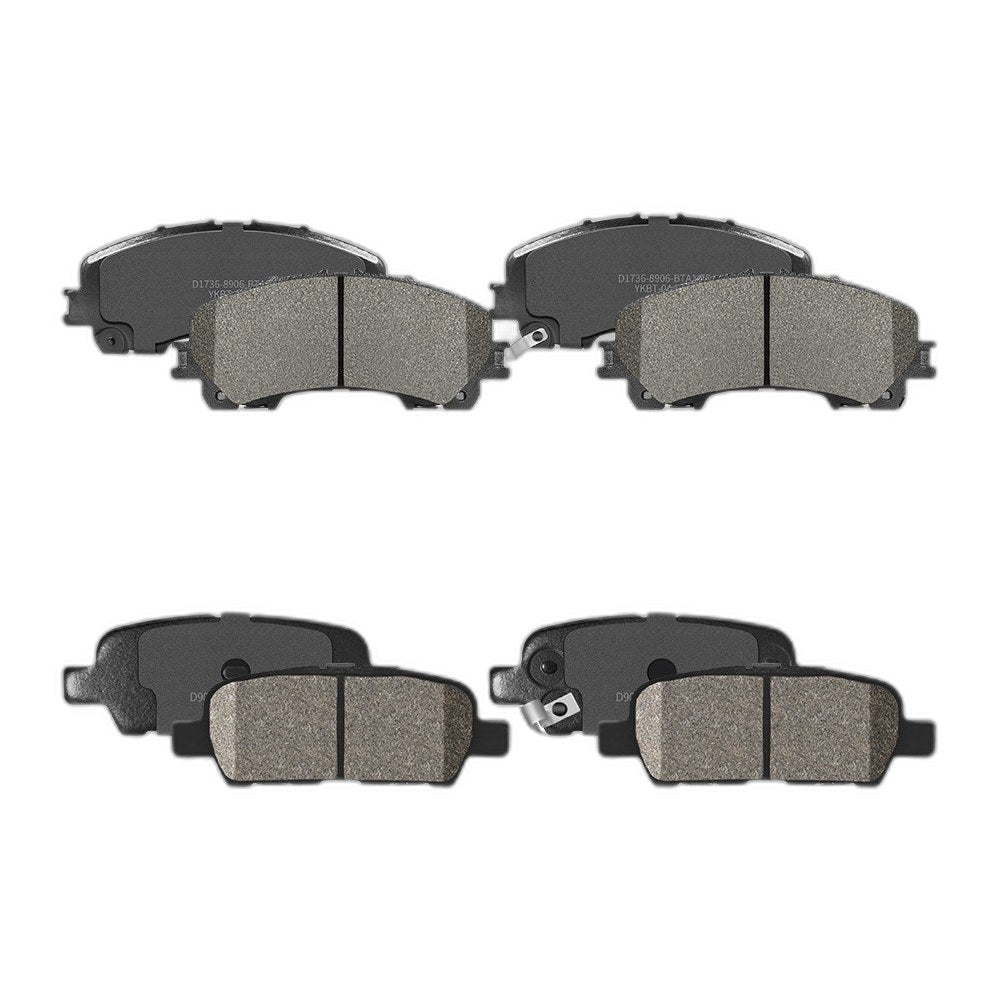 Front and Rear Ceramic Brake Pads Set for 2014 2015 2016-2019 Nissan Rogue
