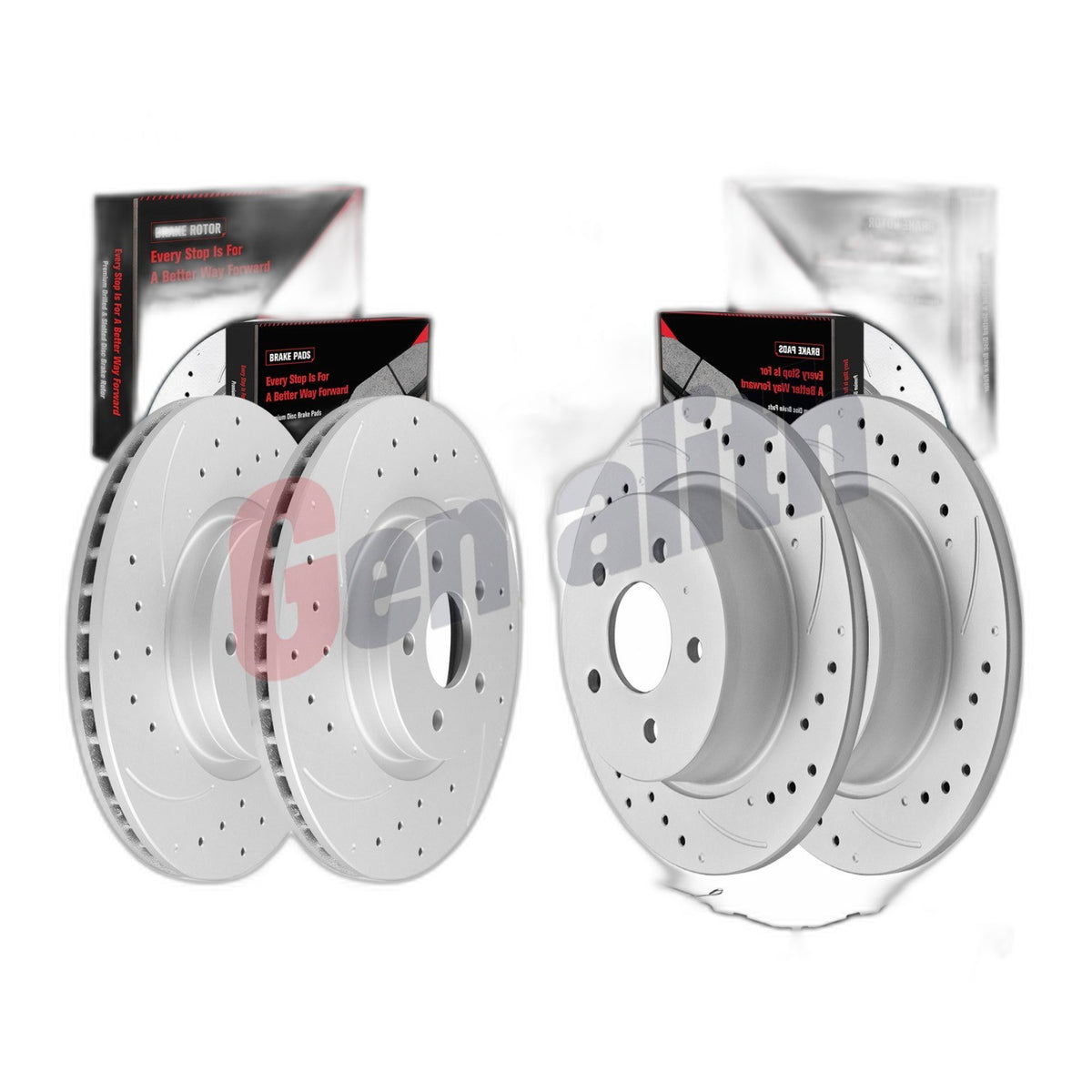 Front & Rear Brake Rotors + Pads Kit for Ford Escape 2013-2016 Transit Connect