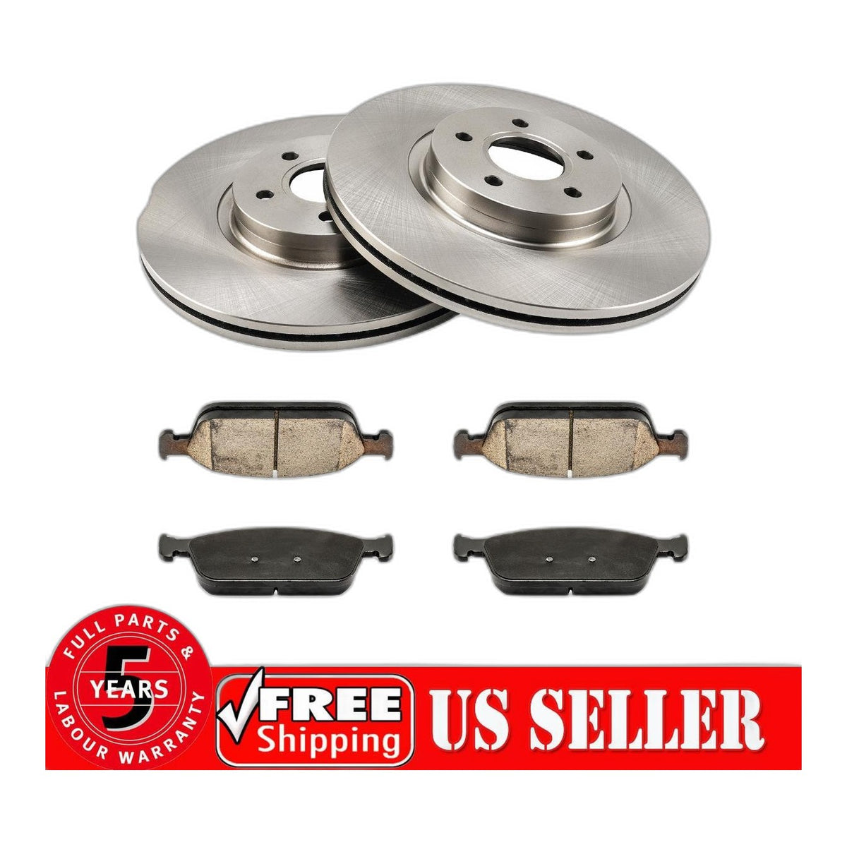 6x Front Brake Rotors Front Brake Pads Kit For Ford Escape 2014-2017 2.0L