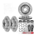 320mm Front Rear Drilled Rotors + Brake Pads for Challenger Charger Chrysler 300