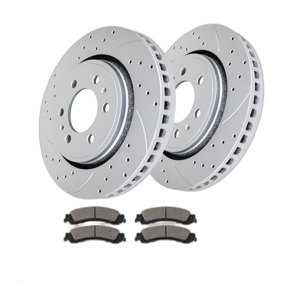 Front DRILLED Brake Rotors Brake Ceramic Pads for Ford F-150 Rotor Brake Pad Kit