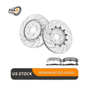 Front Drilled Brake Rotors Pads Kit for Ford Explorer 2013-2019 Flex Taurus