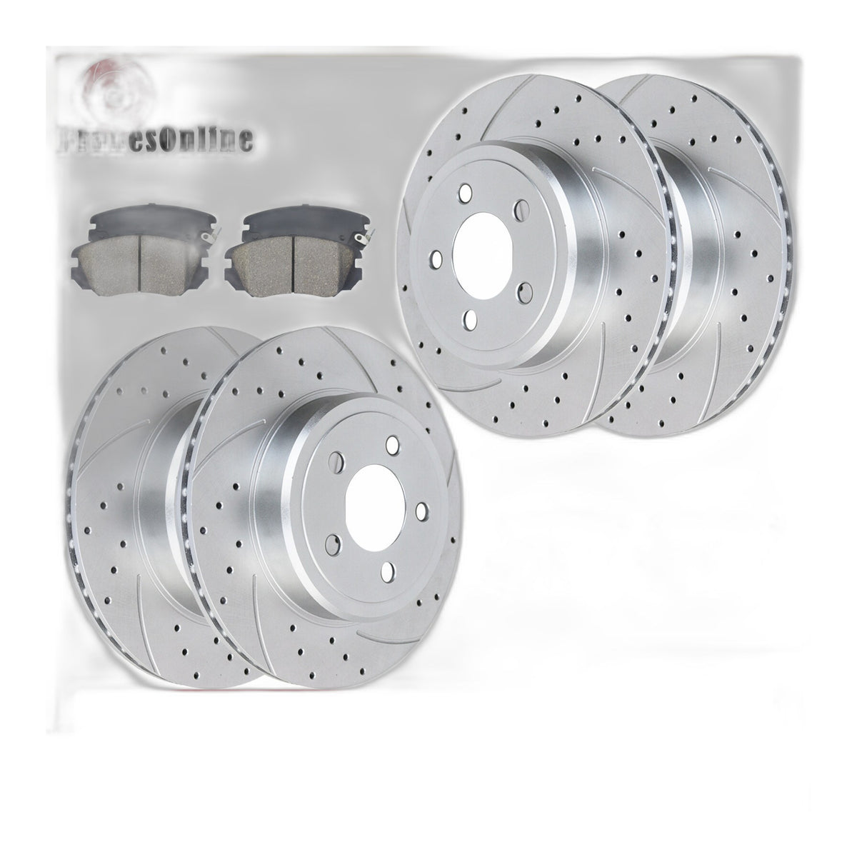 345mm Front 320mm Rear Rotors Brake Pads for Dodge Charger Challenger Magnum AWD