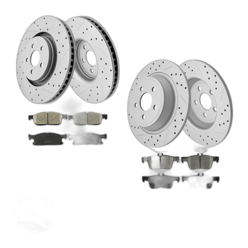 For Ford Edge Lincoln MKX Nautilus Front Rear Disc Rotors Ceramic Brake Pads