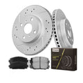 Front Brake Kit Drilled Slotted Rotors Brake Pads for 2007-2018 Toyota Yaris