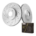 Front Brake Kit Drilled Vented Disc Rotor Pads for 2003-2007 Honda Accord 3.0L