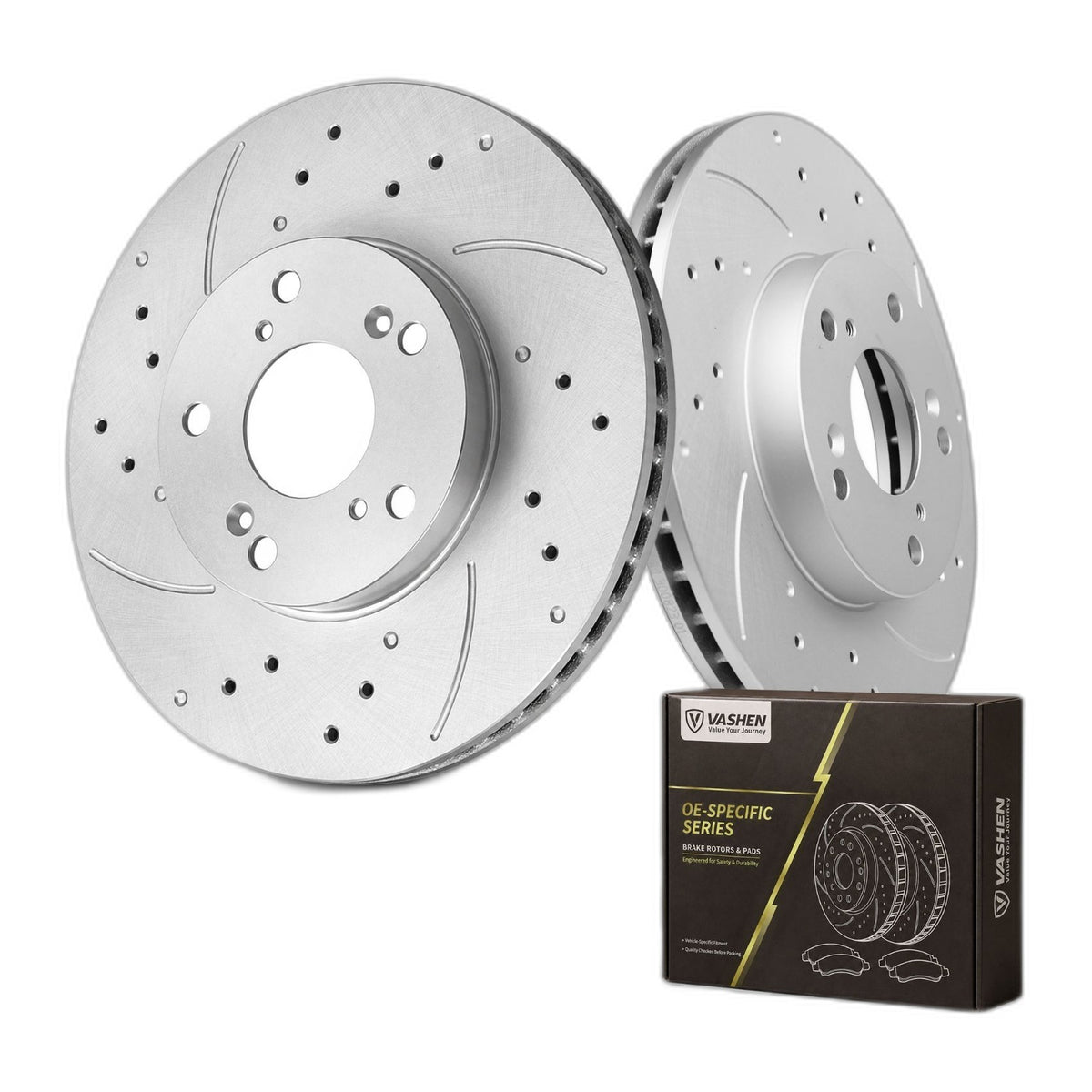 Front Brake Kit Drilled Vented Disc Rotor Pads for 2003-2007 Honda Accord 3.0L