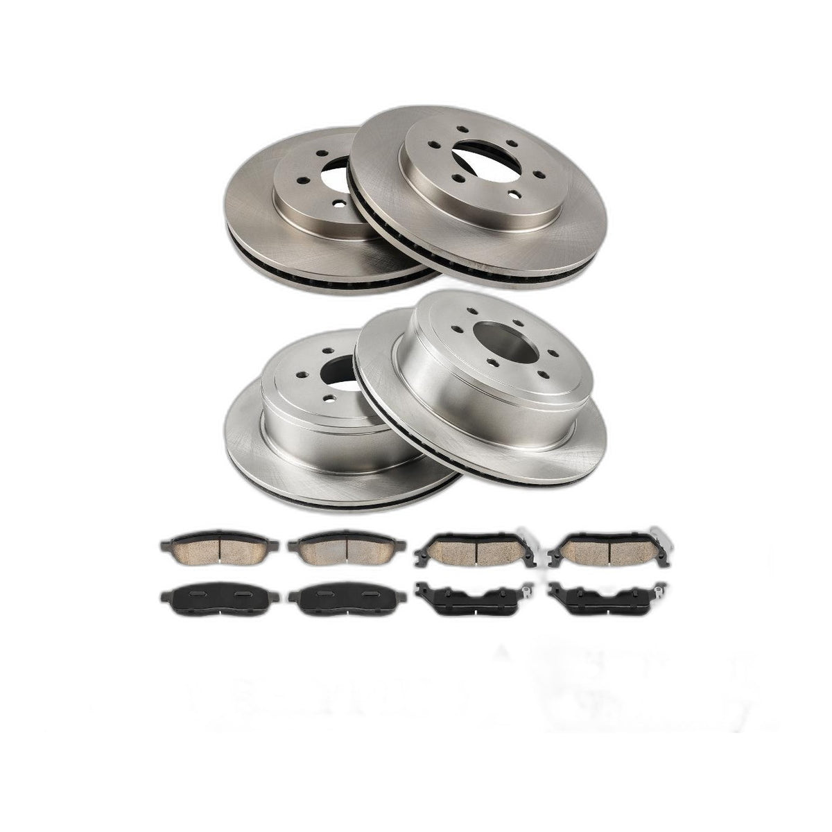 Front & Rear Brake Rotors & Pads Kit Fits 2004-08 Ford F-150 V8 5.4L