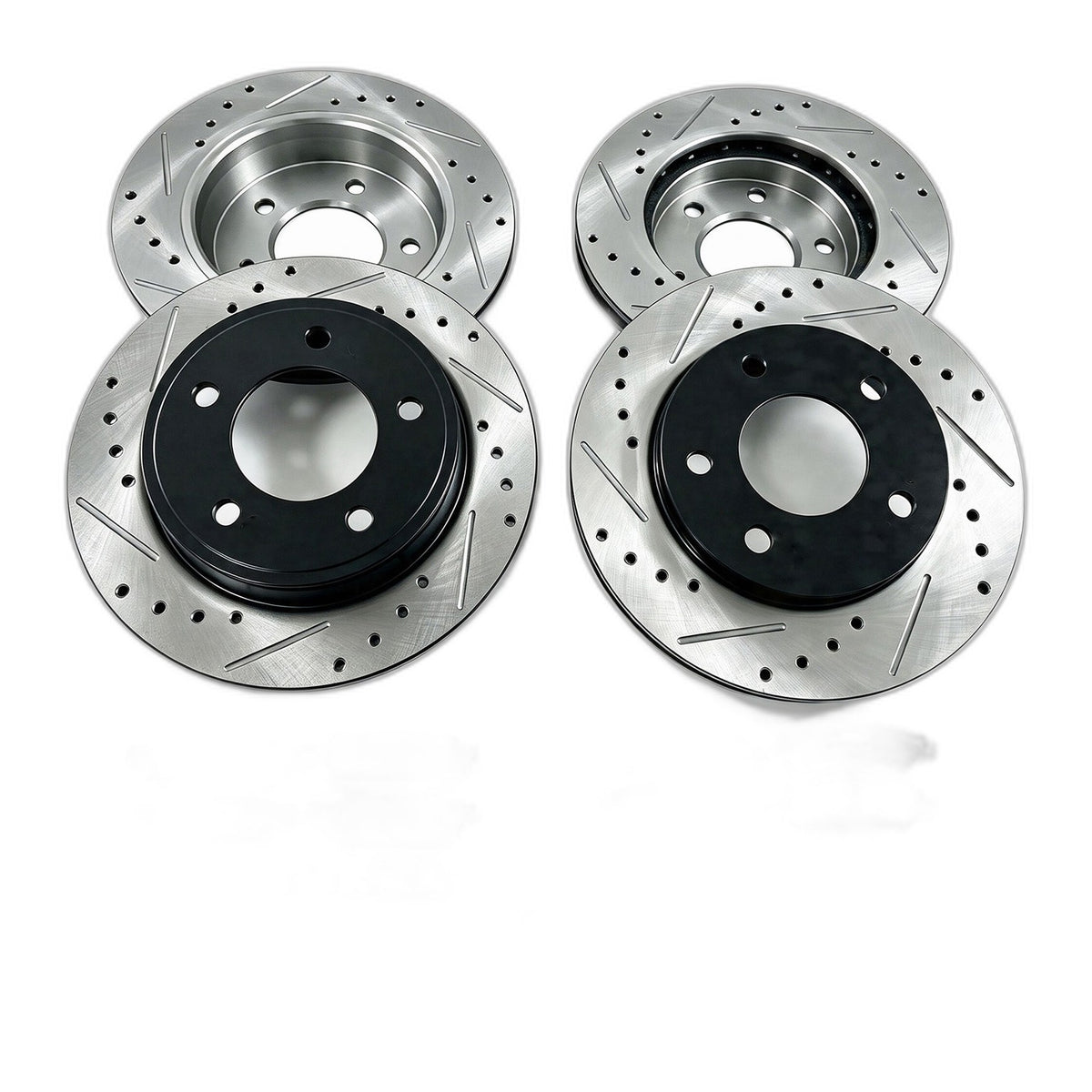Front & Rear Drilled Brake Rotors Ceramic Brake Pads Kit for 2004-2008 Acura TL