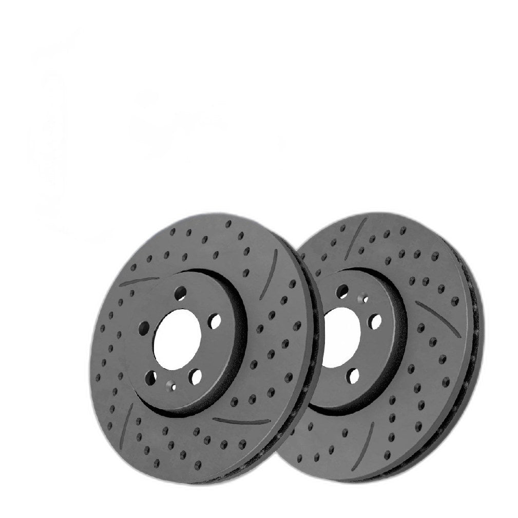 Front Drilled Slotted Brake Rotors Pair for VW Jetta 2006