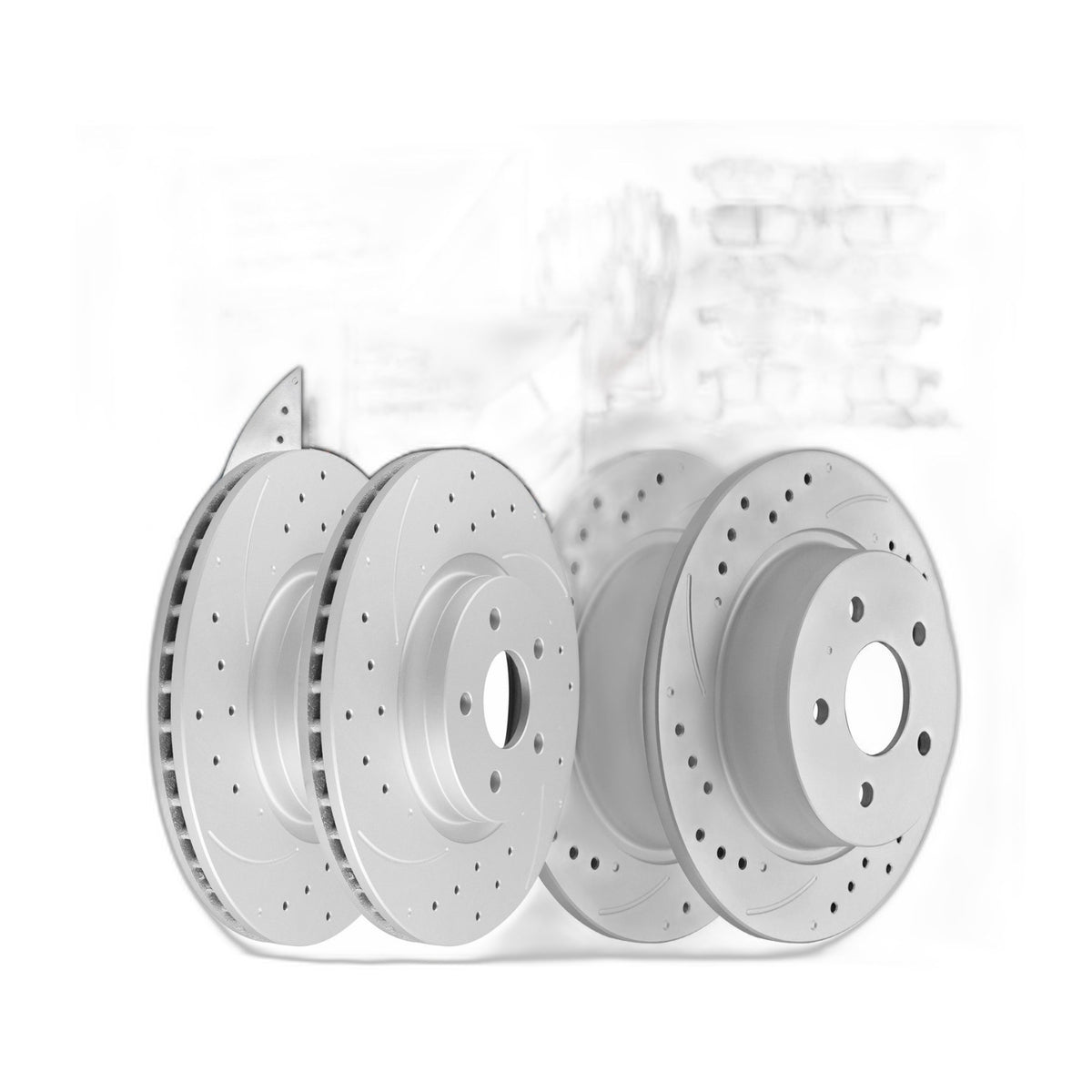 Front & Rear Brake Rotors + Pads Kit for Ford Escape 2013-2016 Transit Connect