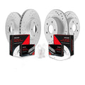 Front&Rear Drilled Brake Rotors Ceramic Pads Kit for 2013-2016 Ford Escape 2.0L