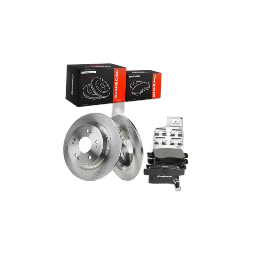 11.09 inch (281.6mm) Rear Brake Rotors and Ceramic Pads Kit Solid