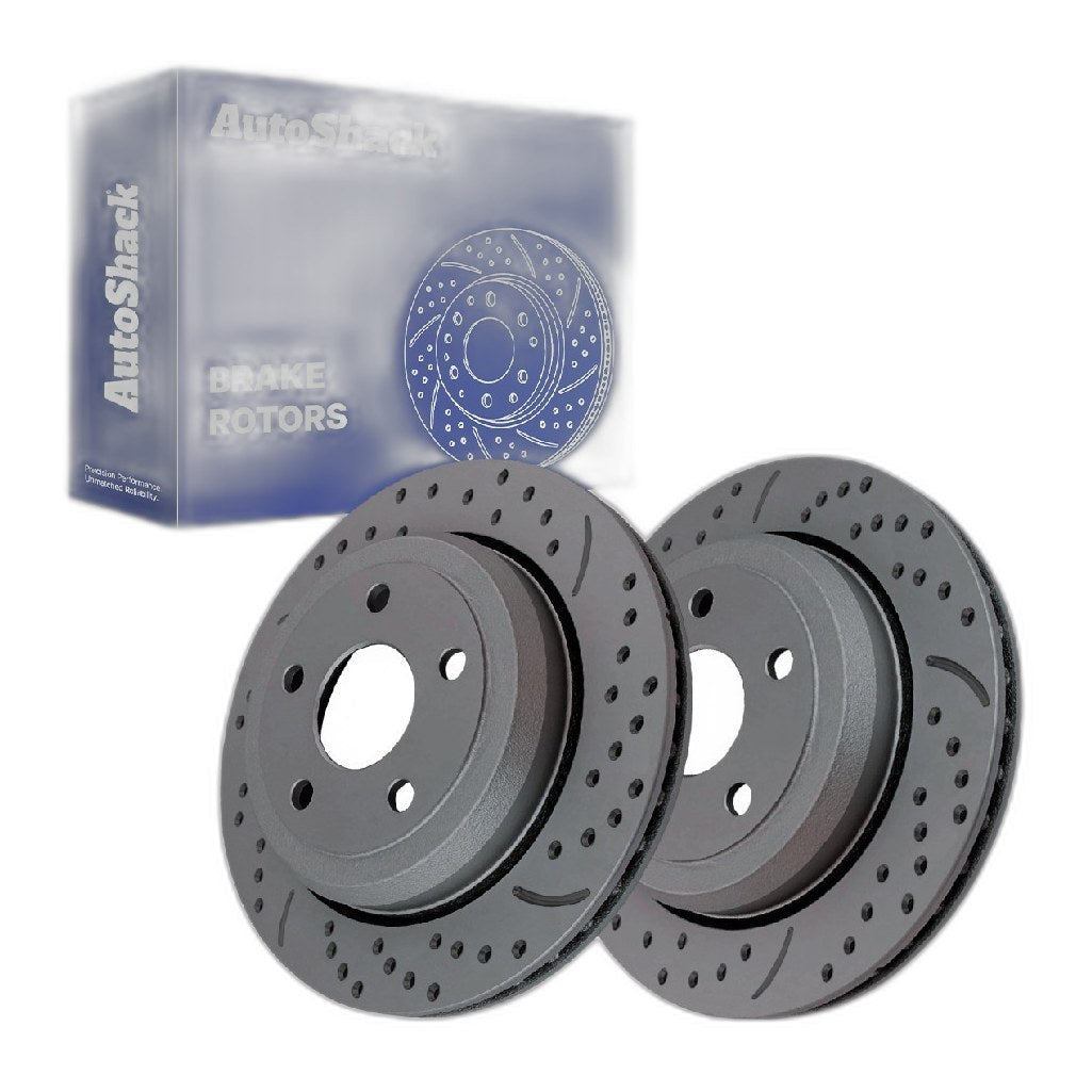Rear Drilled Slotted Brake Rotors Pair for Jeep Grand Cherokee 2021