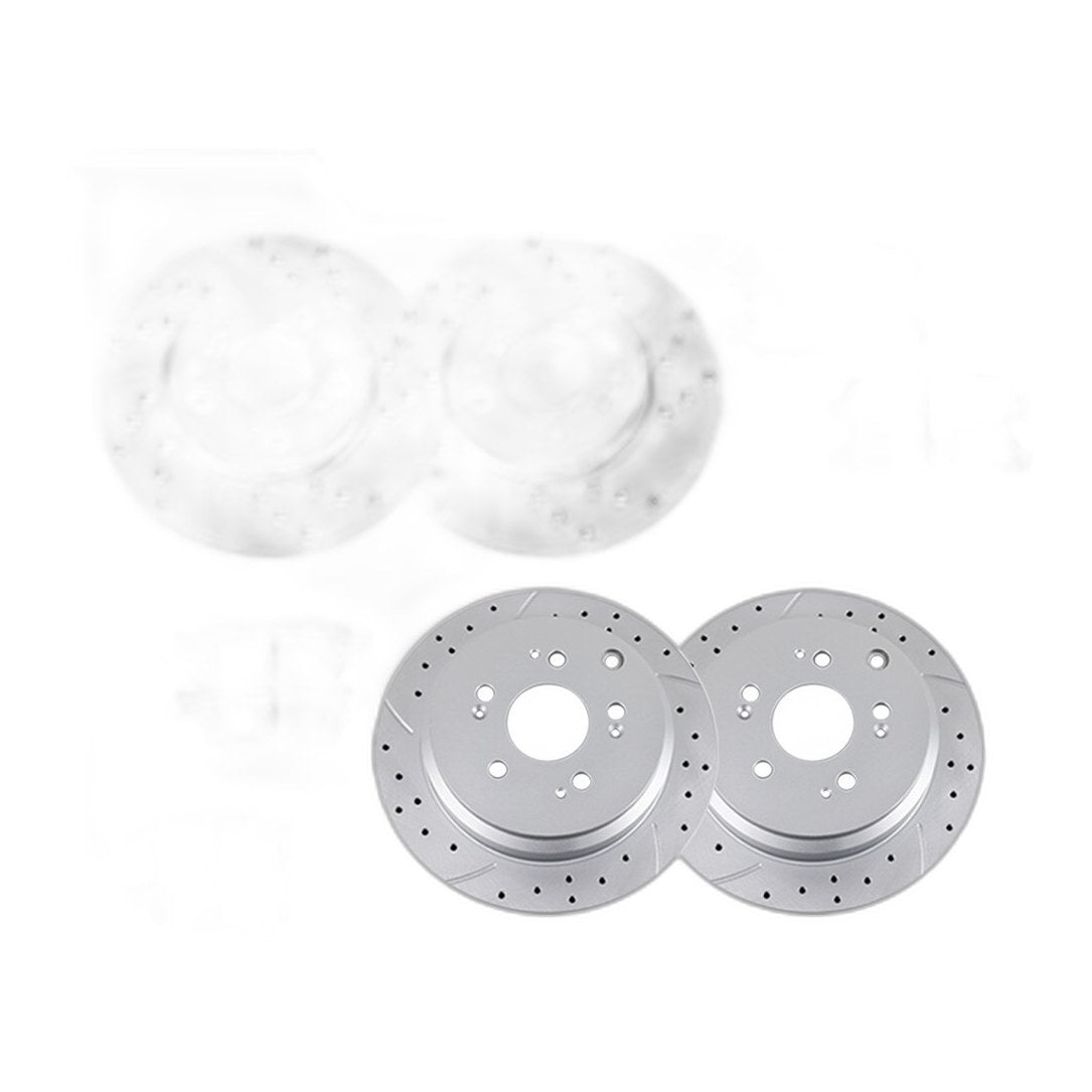 Front Rear Drilled Rotors Brake Ceramic Pads Discs Kit for 2005-10 Honda Odyssey