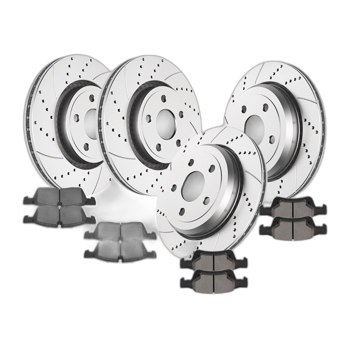13.78 inch Front Rear Drilled Rotors Brake Pads Fit Grand Cherokee Dodge Durango